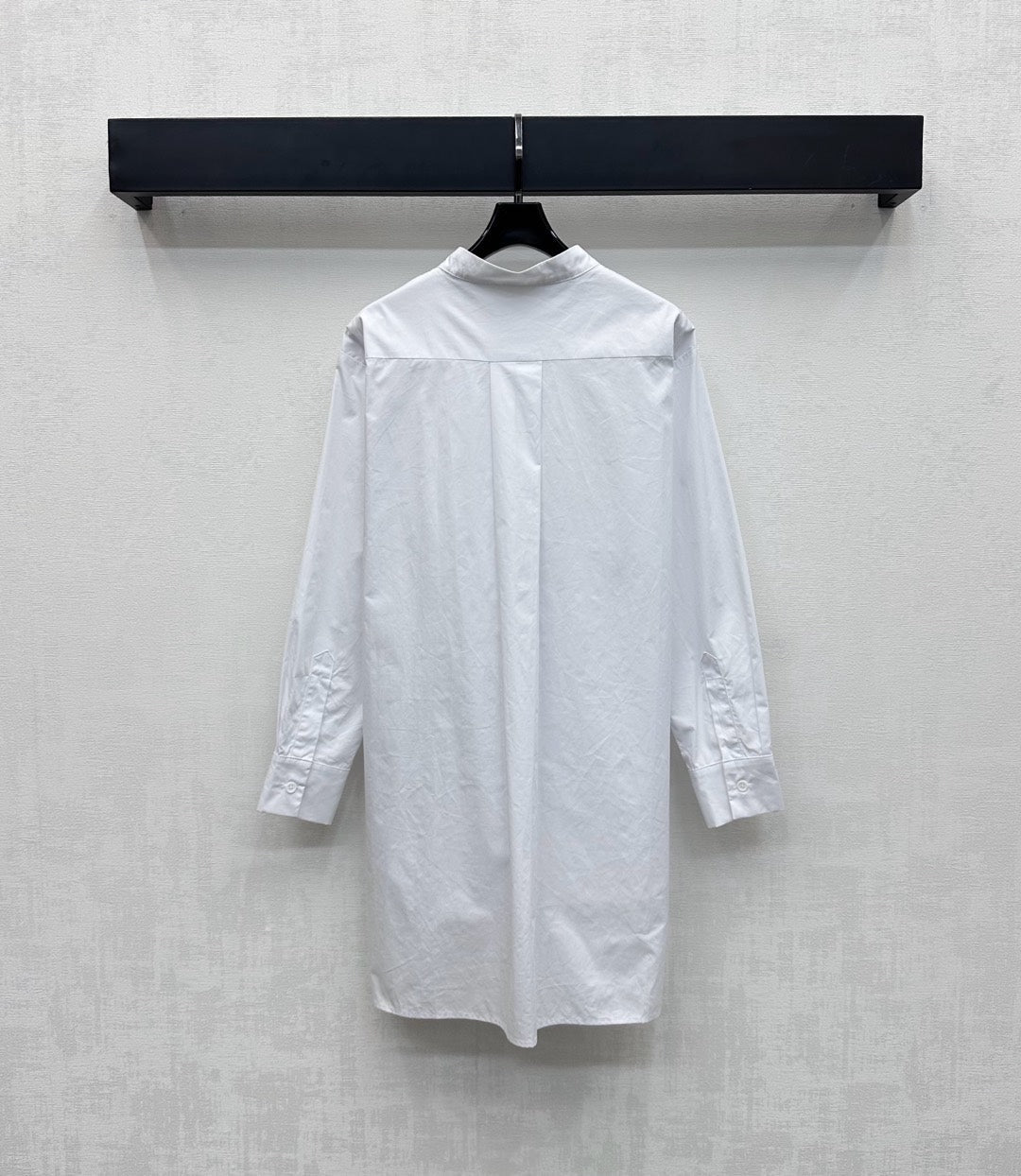 CD SS26 Broadcloth Long Stand Collar Shirt White Polyester 351870