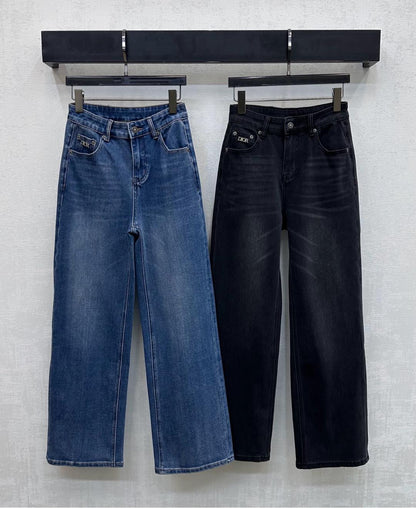 CD Straight-Leg Jeans Black Cotton Polyester 351736