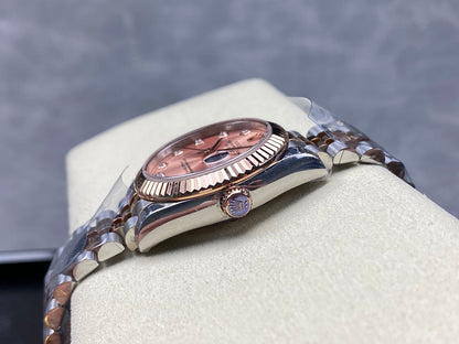 Datejust 31mm Pink Gold Steel Salmon Dial Diamond Numerals