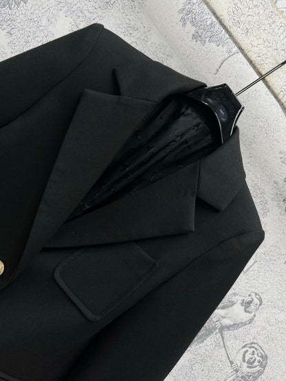 LV 25 Flower Vest Black Polyamide Wool