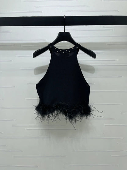 Miumiu 2026 Rhinestone Knit Vest Wool Cashmere 356496