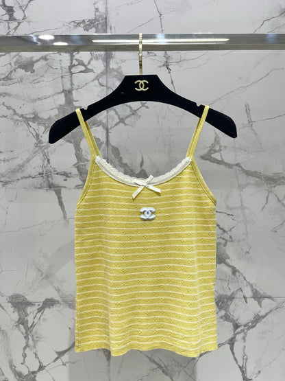 Chanel 2026 Striped Knitwear Two-Piece Set Wool