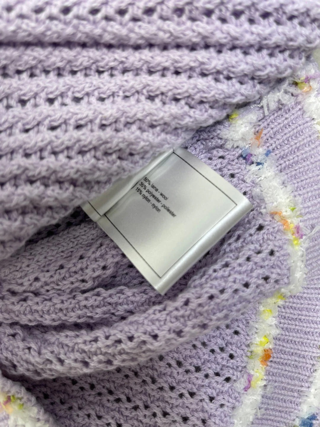 CHANEL 25S LONG SLEEVE OPEN-KNIT SWEATER STYLE 163