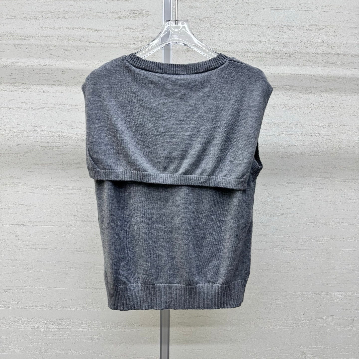 Miumiu 2026 Vest With Scarf Gray Blue Red Wool Cashmere 356954