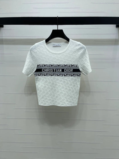 Dior 2026 Crew Neck Knit Short-Sleeve Top Wool 352606
