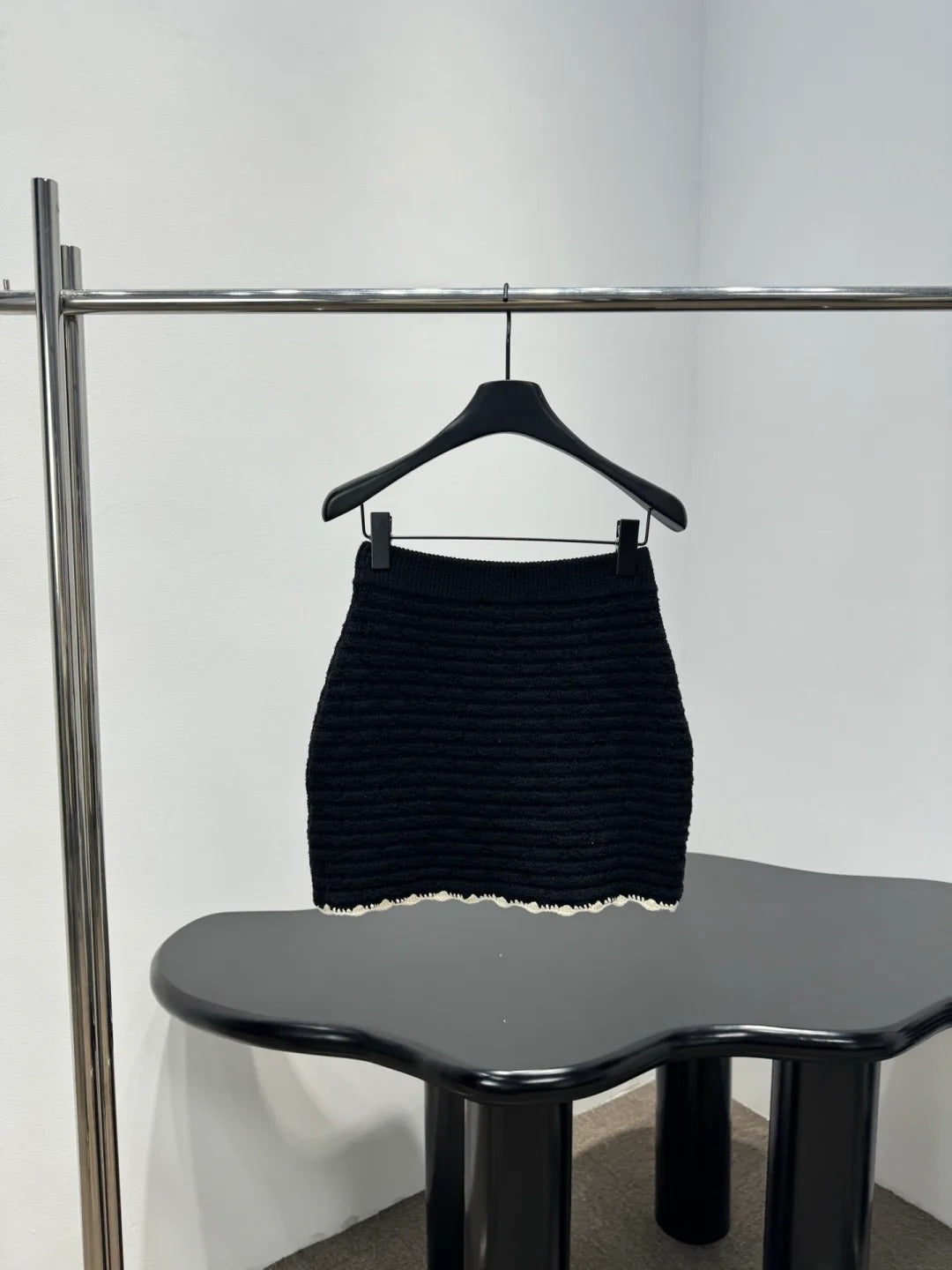 Chanel 2026 Crochet Knit Mini Skirt Wool