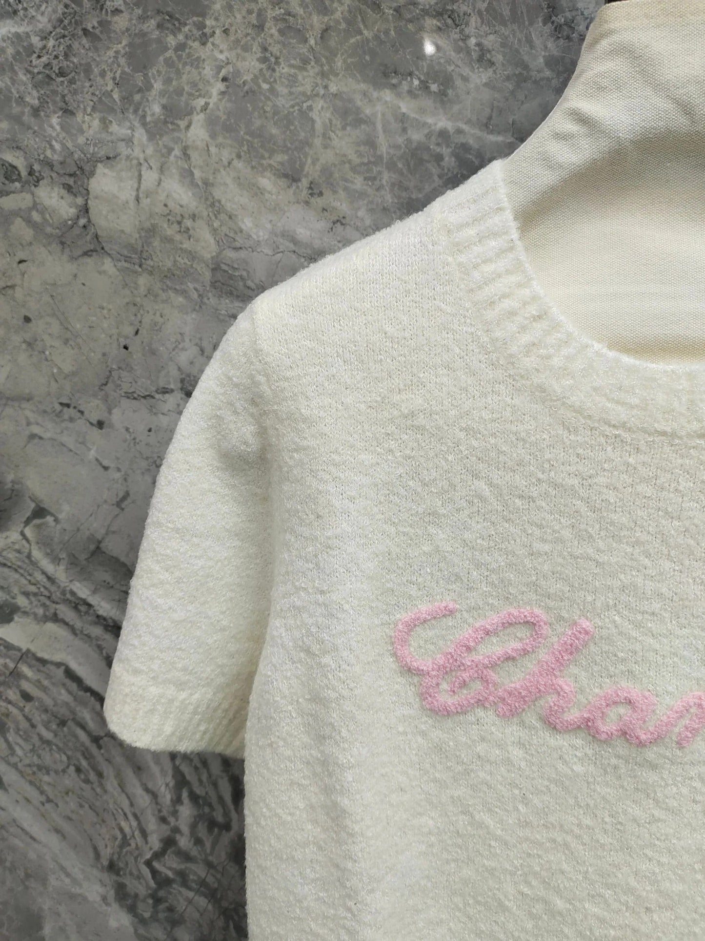 Chanel 2026 Short-Sleeve Shirt Cream Pink Wool