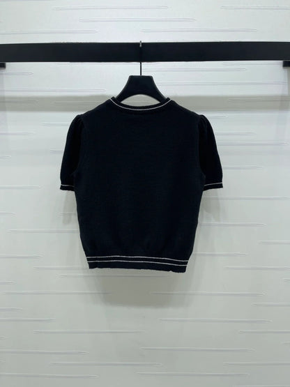 Dior 2026 Bow with Logo Short-Sleeve T-Shirt Wool