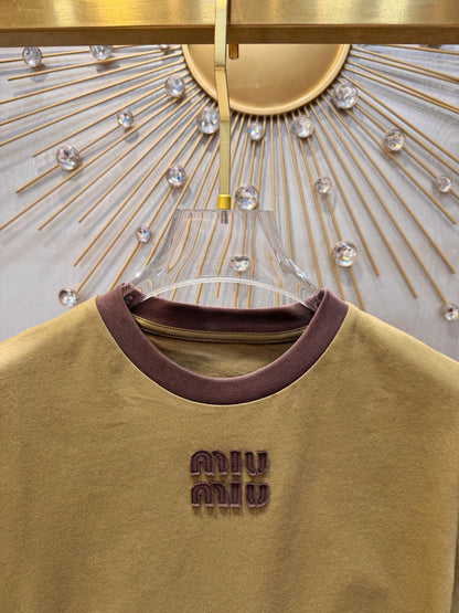Miumiu 2026 T-shirt Olive Green Cotton