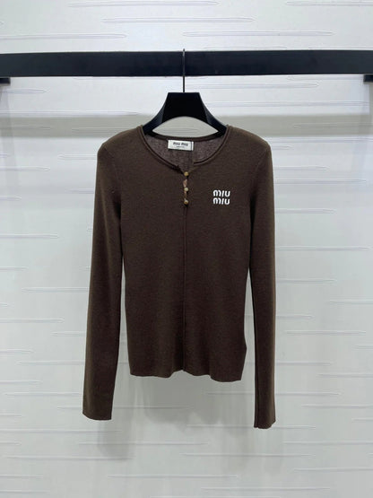 MIUMIU KNITTED LONG SLEEVE TOP STYLE 483