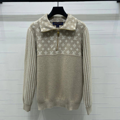LV 25S LONG-SLEEVE COLOR-BLOCK COLLARED SHIRT 0166