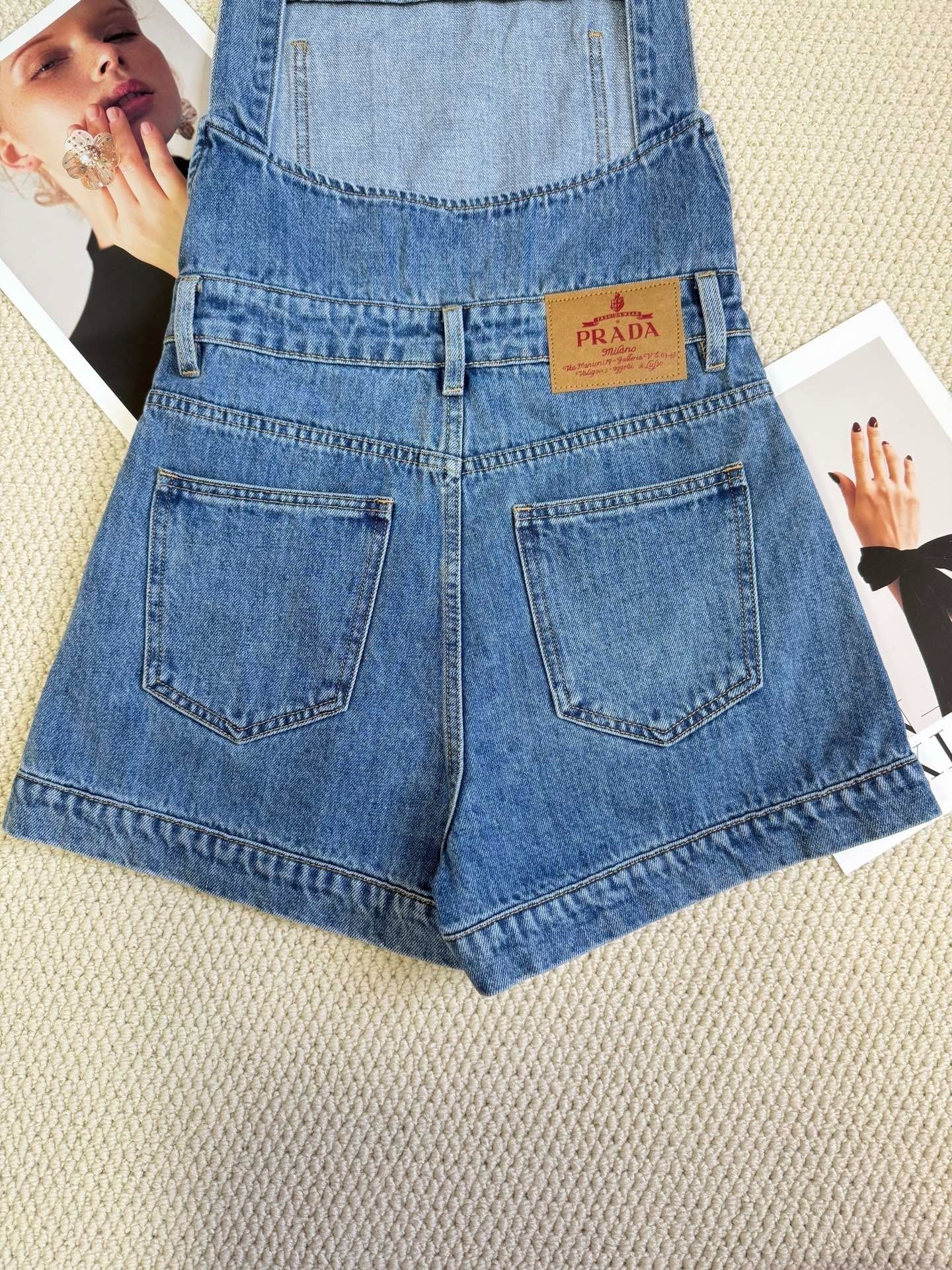 PRADA DENIM SHORT OVERALLS STYLE 188