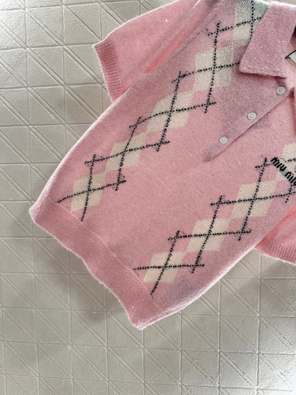 MIUMIU SHORT-SLEEVE KNIT TOP STYLE 24