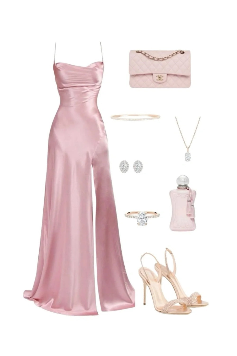 formaldressy--Pink fashion spaghetti strap long sexy slit satin prom dress gh5736