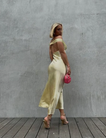 formaldressy--Wedding Guest Dress Yellow Stylish Simple Long Satin Prom Dress gh5630