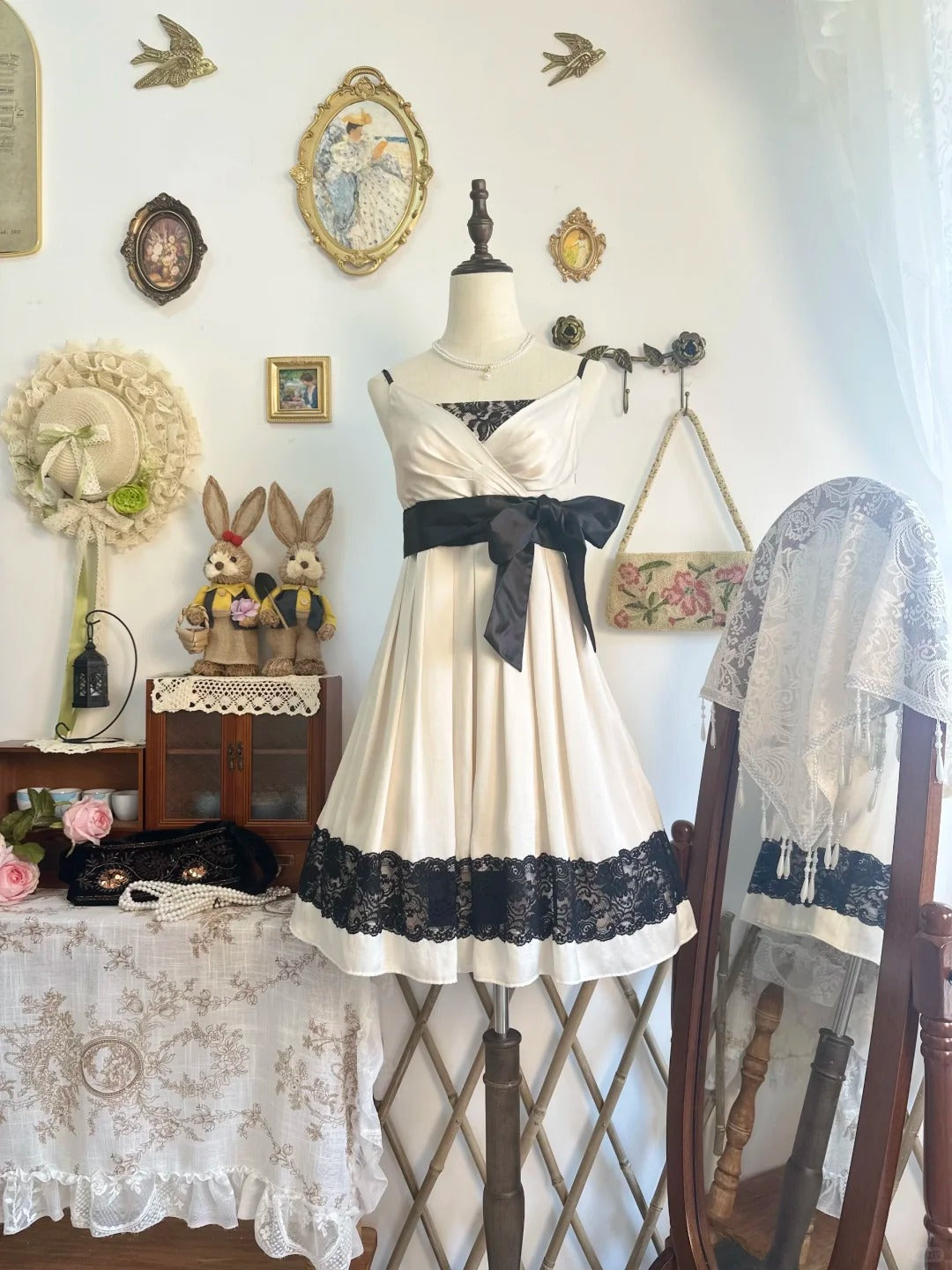 formaldressy-White lace vintage short chiffon homecoming dress birthday dress gh5211