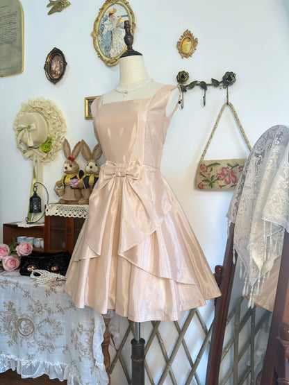 formaldressy-Pink satin vintage short homecoming dress birthday dress birthday dress gh5213