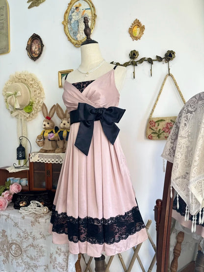 formaldressy-Pink butterfly lace vintage short satin homecoming dress birthday dress gh5219