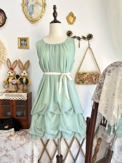 formaldressy-Mint green vintage short chiffon homecoming dress birthday dress gh5210