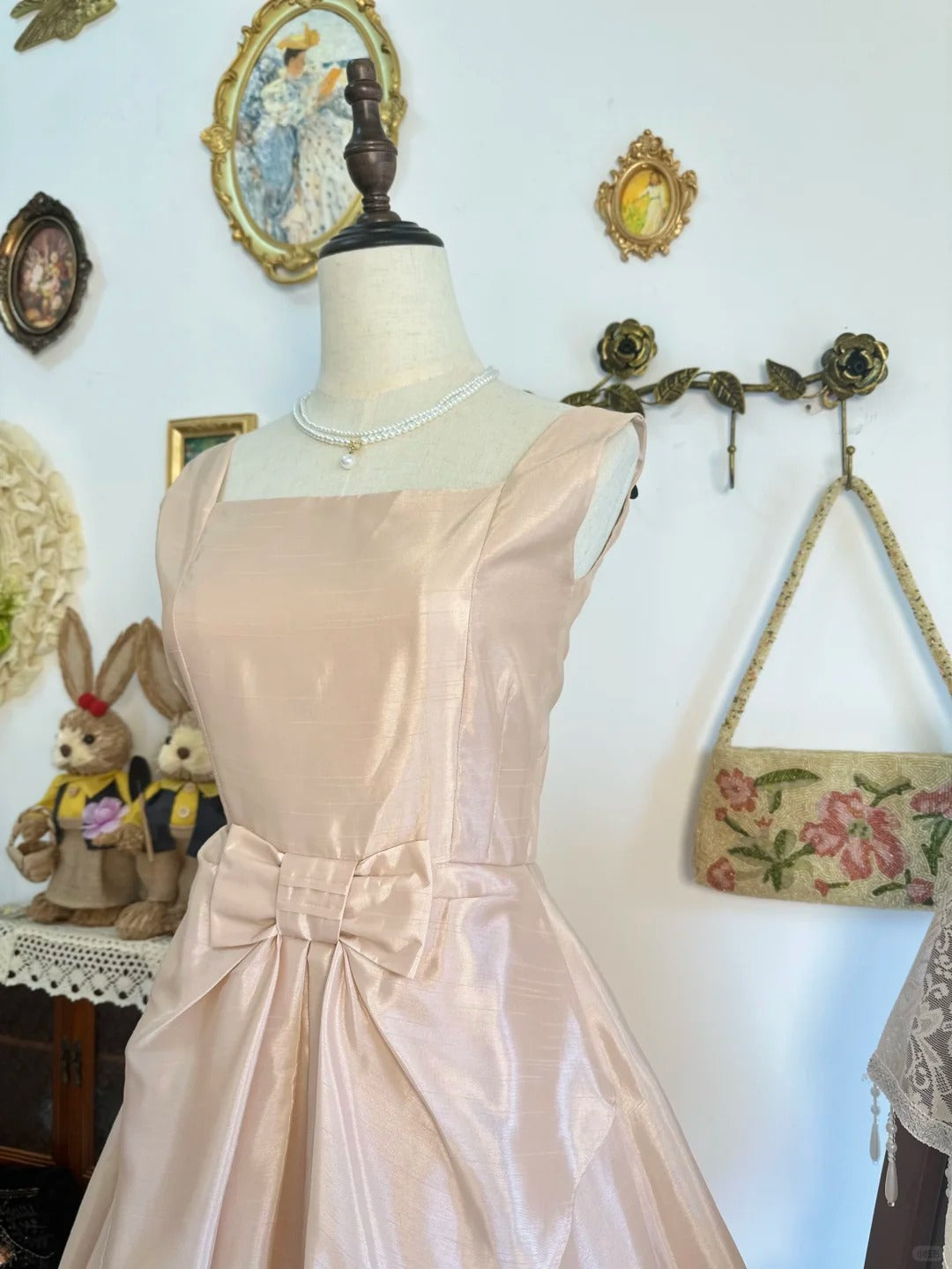 formaldressy-Pink satin vintage short homecoming dress birthday dress birthday dress gh5213