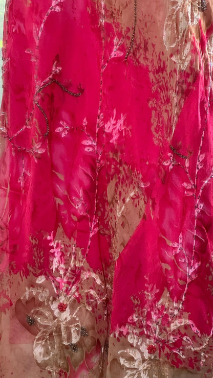 formaldressy-Pink floral vintage dress long chiffon Prom Dress evening dress graduation dress party dress gh5242