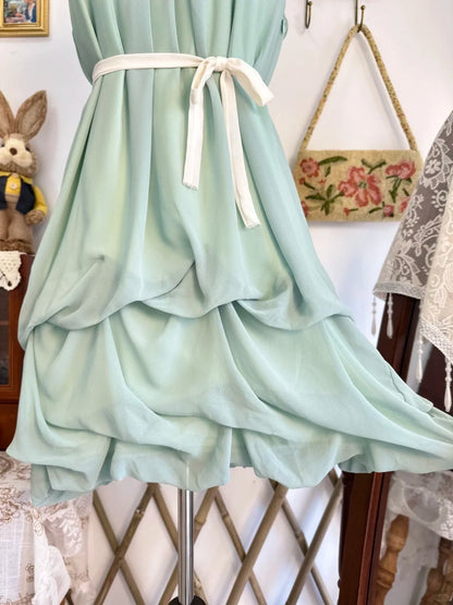 formaldressy-Mint green vintage short chiffon homecoming dress birthday dress gh5210