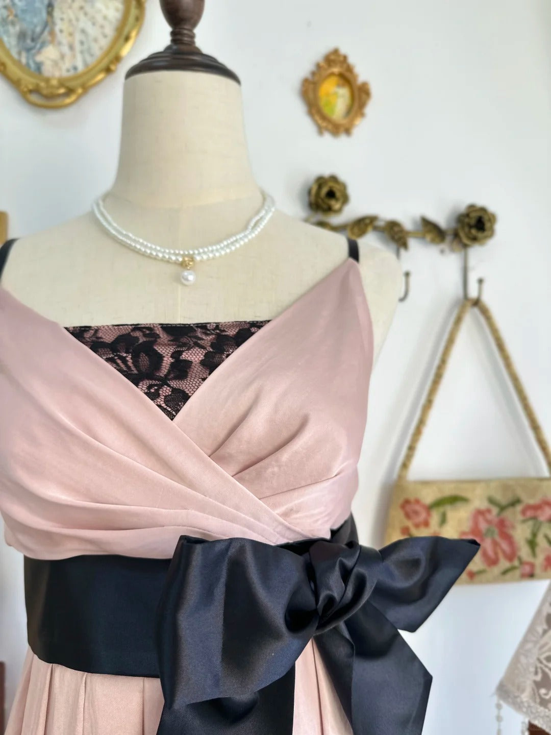 formaldressy-Pink butterfly lace vintage short satin homecoming dress birthday dress gh5219