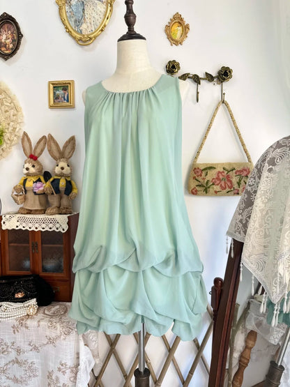 formaldressy-Mint green vintage short chiffon homecoming dress birthday dress gh5210