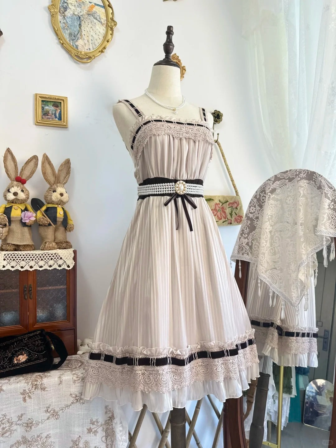 formaldressy-Pink lace vintage short chiffon homecoming dress birthday dress gh5209