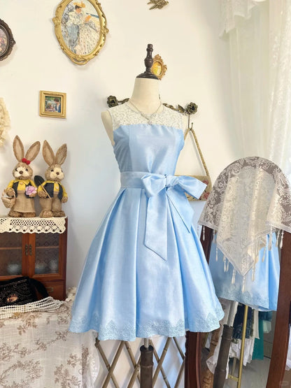 formaldressy-Blue satin vintage short homecoming dress birthday dress gh5215