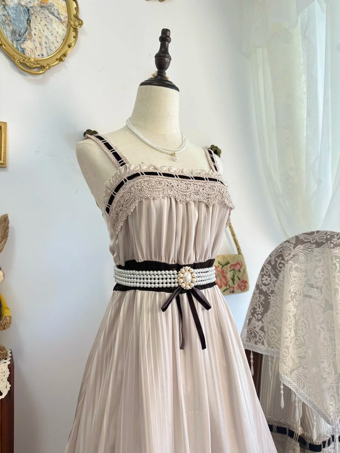 formaldressy-Pink lace vintage short chiffon homecoming dress birthday dress gh5209