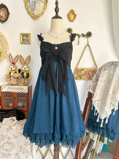 formaldressy-Navy blue vintage short chiffon homecoming dress birthday dress gh5223