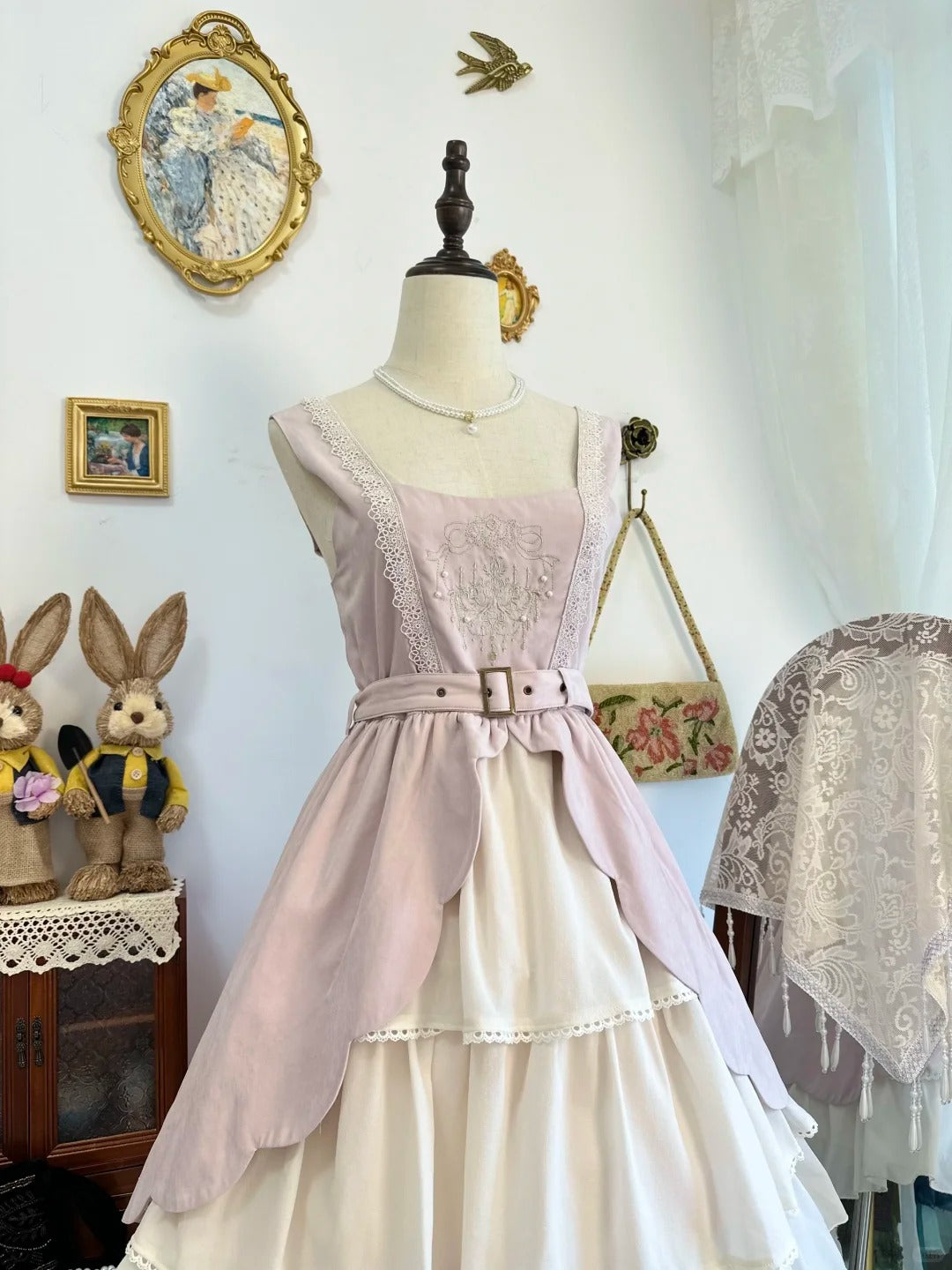 formaldressy-Pink ruffled vintage short chiffon homecoming dress birthday dress gh5208