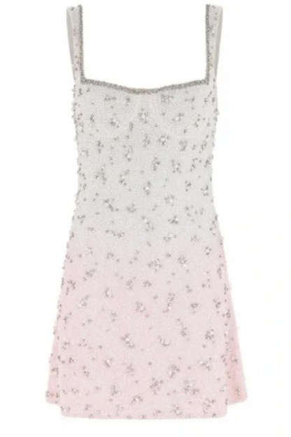 formaldressy--White And Pink Gradient Exquisite Beaded Short Homecoming Dress gh5639